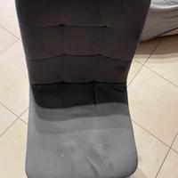 Sedie in velluto grigio