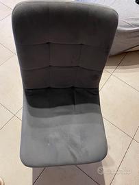 Sedie in velluto grigio