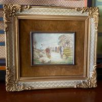 Quadretto vintage con cornice dorata stile barocco