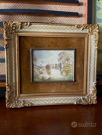 Quadretto vintage con cornice dorata stile barocco