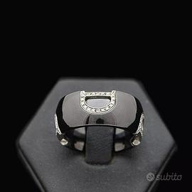 ANELLO DAMIANI D.ICON CERAMICA NERA ORO 18 KT