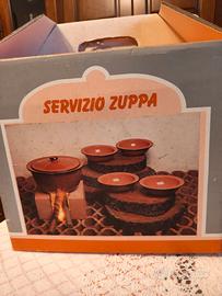 servizio zuppa in terracotta