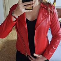 giacca corallo in ecopelle