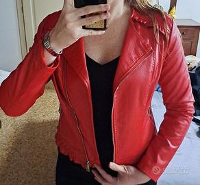 giacca corallo in ecopelle