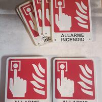 cartello alluminio allarme incendio