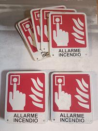 cartello alluminio allarme incendio