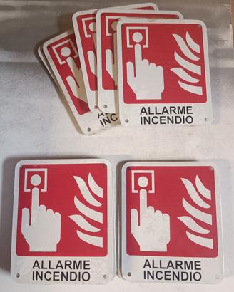cartello alluminio allarme incendio