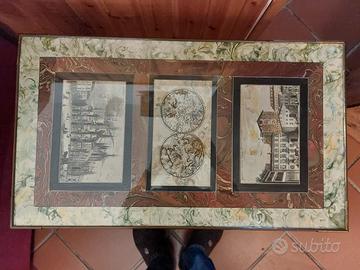 tavolino bar  vintage vecchia Milano pietra ottone