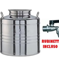 Fusto olio in acciaio con rubinetto 30L