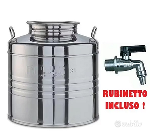 Fusto olio in acciaio con rubinetto 30L