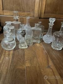 Bottiglie in cristallo e vetro vintage