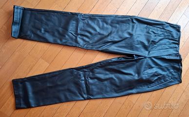 pantalone nero ecopelle 