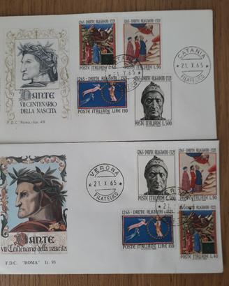 buste con francobolli Dante Alighieri