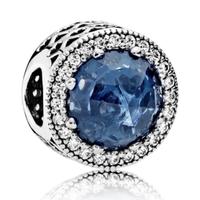 charm pandora blu cuori laterali argento originale
