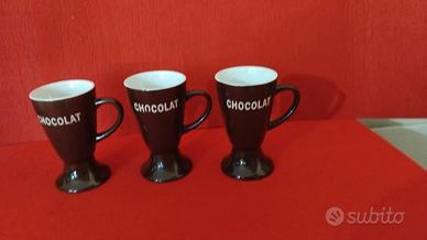 Tris Tazze Mazagran Vintage Cioccolata e Caffè Cer