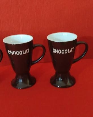 Tris Tazze Mazagran Vintage Cioccolata e Caffè Cer