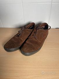 Tod's Uomo Camoscio Marrone Derby Gommini Vibram