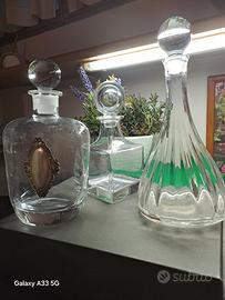 3 decanter Vino Eleganti Cristallo 