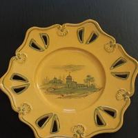 piatto decorativo Vintage in ceramica dipinta a ma