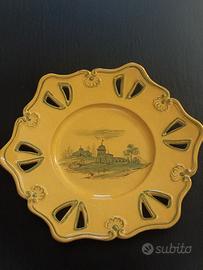 piatto decorativo Vintage in ceramica dipinta a ma