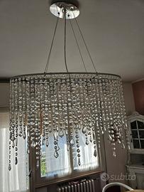 Lampadario 5 luci con cristalli