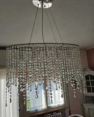 Lampadario 5 luci con cristalli
