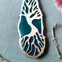 Collana talismano ottone e agata Albero della Vita