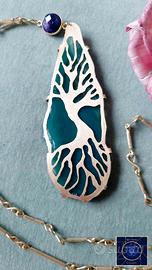 Collana talismano ottone e agata Albero della Vita