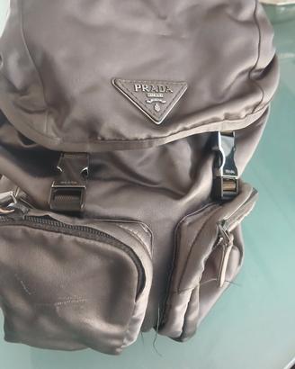 zainetto in seta Prada grigio