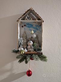 Casa con paesaggio di Natale artigianale