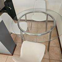 IKEA Tavolo Rotondo vetro 4 sedie