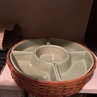 Centro tavola intrecciato ciotole ceramica verde