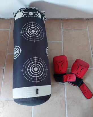 sacco da box + guanti 