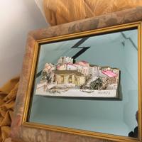 Quadro argento in rilievo su specchio