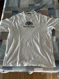 T-shirt Balenciaga bianca con logo
