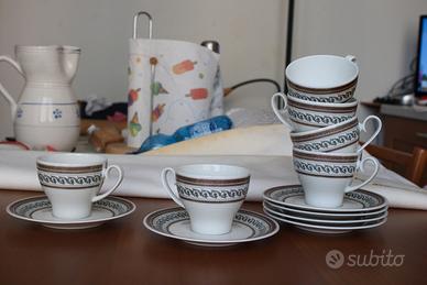 Servizio 6 tazzine da Caaffè/ Tè  con piattini