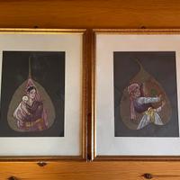 Dipinti a mano su foglie