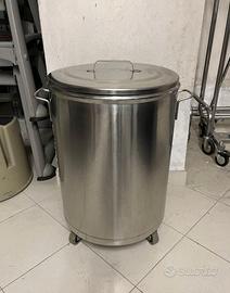 Portarifiuti carrellato inox