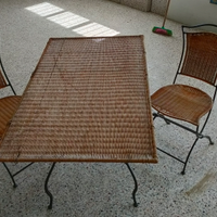 Tavolo e sedie giardino ferro midollino