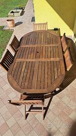 TAVOLO E SEDIE DA GIARDINO in legno