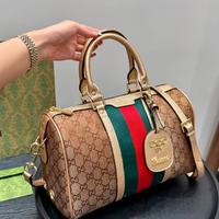 Borsa Boston in seta dorata GUCCI