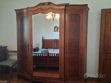  Camera Letto Antica Legno Massello Noce 