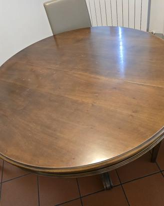 Tavolo rotondo in legno allungabile