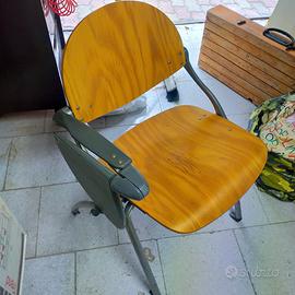 Sedia Pieghevole con ribaltina, in Legno e Metallo
