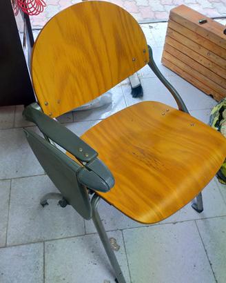 Sedia Pieghevole con ribaltina, in Legno e Metallo
