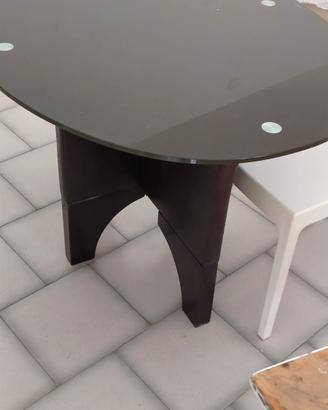 tavolo ovale in vetro temperato cm120