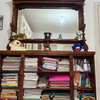 Mobile libreria in legno con specchiera antica – S