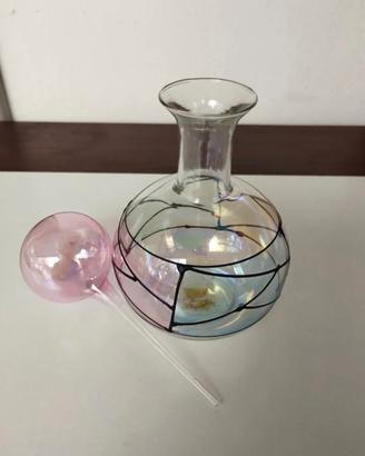 Vaso ampolla in vetro soffiato di Murano 
