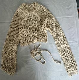 Maglione moda estate con fori panna pull&bear S