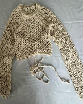 Maglione moda estate con fori panna pull&bear S